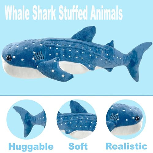 Mukouxun 18.5 inch Whale Shark Stuffed Animal Whale Shark Plush Whale Shark Kids Plush Toy Pillows Stuffed Blue Whale Doll - 8