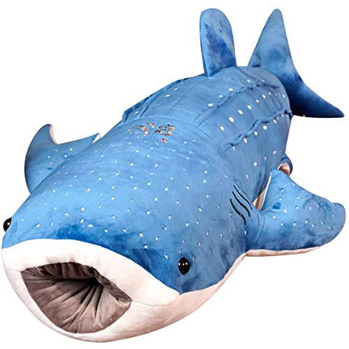 Mukouxun 18.5 inch Whale Shark Stuffed Animal Whale Shark Plush Whale Shark Kids Plush Toy Pillows Stuffed Blue Whale Doll - 6