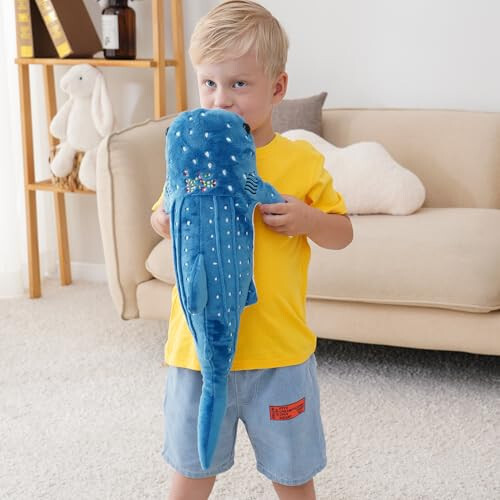 Mukouxun 18.5 inch Whale Shark Stuffed Animal Whale Shark Plush Whale Shark Kids Plush Toy Pillows Stuffed Blue Whale Doll - 2