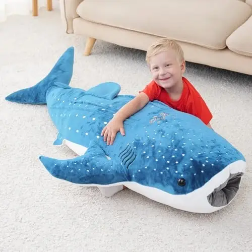 Mukouxun Giant Whale Shark Plush Pillow Toy - Realistic Big Stuffed Animal - 2