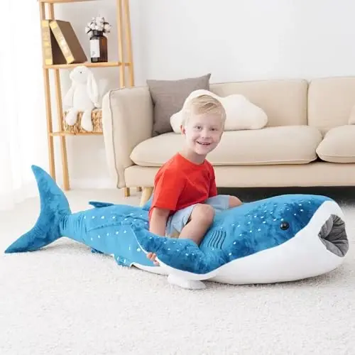 Mukouxun Giant Whale Shark Plush Pillow Toy - Realistic Big Stuffed Animal - 4