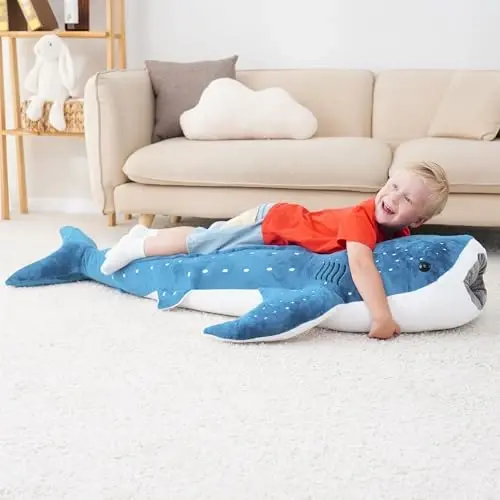Mukouxun Giant Whale Shark Plush Pillow Toy - Realistic Big Stuffed Animal - 5
