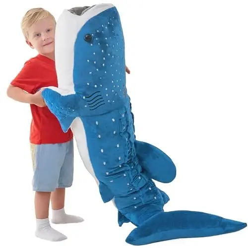 Mukouxun Giant Whale Shark Plush Pillow Toy - Realistic Big Stuffed Animal - MUKOUXUN