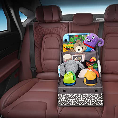 MULISOFT Car Seat Organizer - Backseat with 11 Compartments, 2 Cup Holders, and 2 Oversized Side Pockets for Travel and Storage - 6