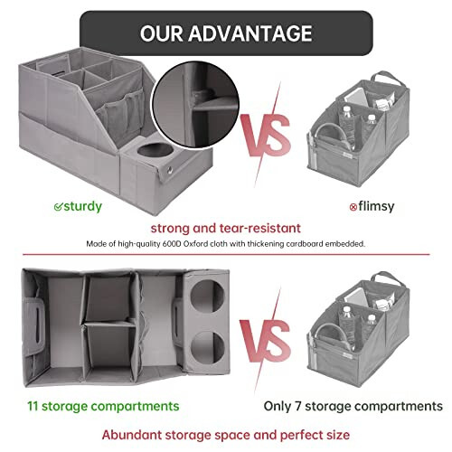 MULISOFT Car Seat Organizer - Backseat Organizer with 11 Storage Compartments and 2 Cup Holders for Travel, Kids - 5