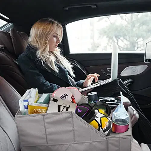 MULISOFT Car Seat Organizer - Backseat Organizer with 11 Storage Compartments and 2 Cup Holders for Travel, Kids - 2