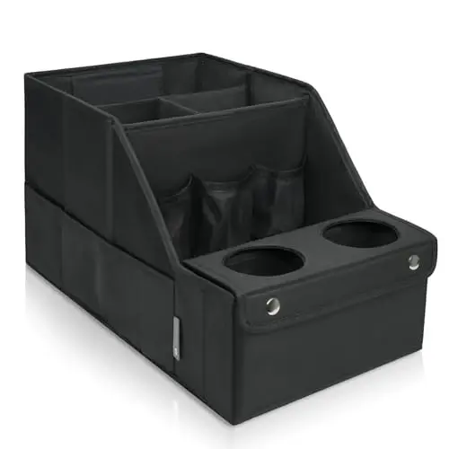 MULISOFT Car Seat Organizer- Backseat Car Organizer with 11 Storages Compartments and 2 Cup Holders, Organizers and Storage, Front Seat for Travel Kids,Black - MULISOFT