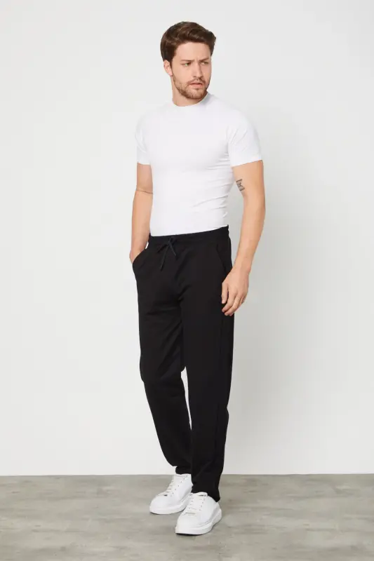 Multi-Colored 4-Piece Men's Straight Leg Relaxed Fit Sweatpants Premium Fabric-Black - 6