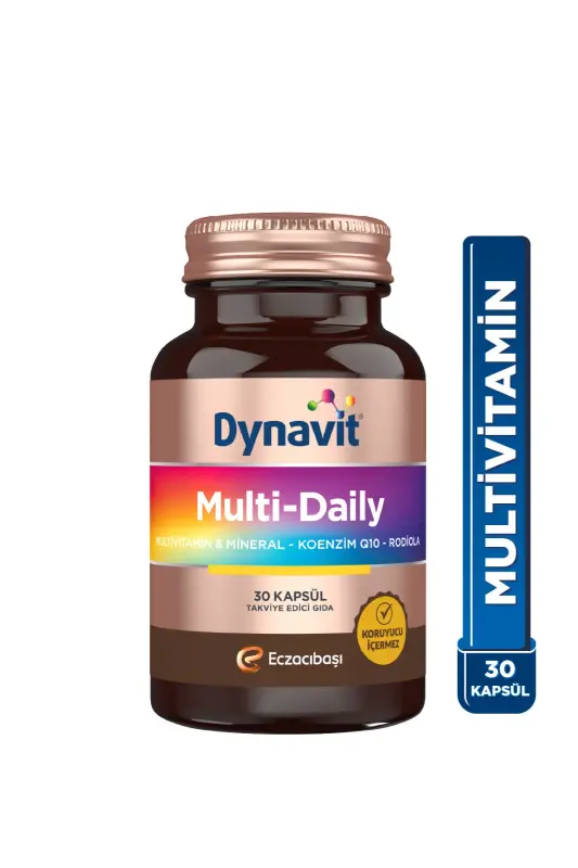 Multi-daily Multivitamin & Mineral - Coenzyme Q10 - Rhodiola 30 Capsules - DYNAVIT