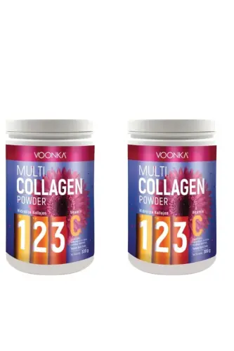 Multi Collagen Powder Hidrolize Kollajen T Tip 1 2 3 Vitamin C 300 gr x 2 - 1