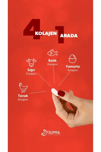 Multi Kollagen Kompleksi 60 Tablet - 5 Xil Kollagen Aralashmasi + Gialuronik Kislota & S vitamini - 7