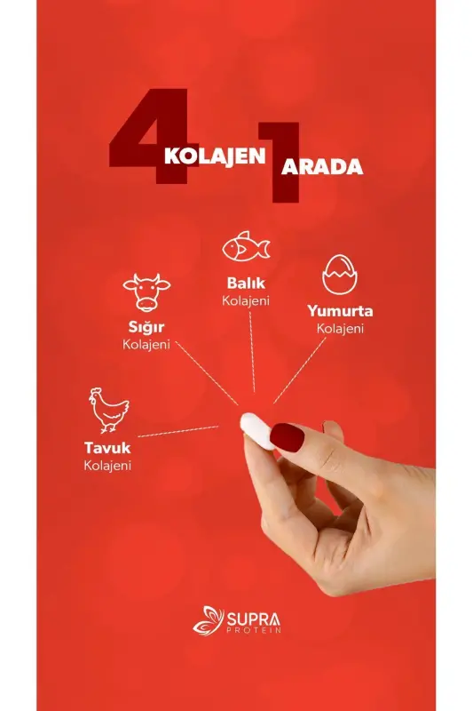 Multi Kollagen Kompleksi 60 Tablet - 5 Xil Kollagen Aralashmasi + Gialuronik Kislota & S vitamini - 7