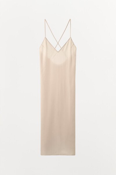 Multi-position halter long slip dress - Beige pink - 5