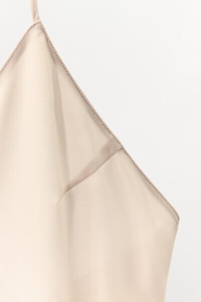 Multi-position halter long slip dress - Beige pink - 7