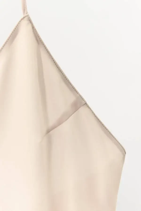 Multi-position halter long slip dress - Beige pink - 7