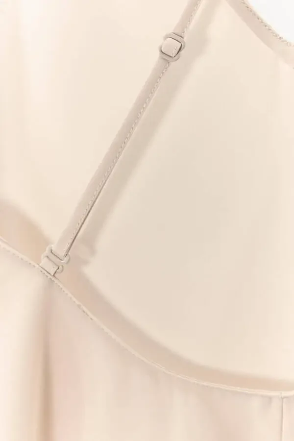 Multi-position halter long slip dress - Beige pink - 8