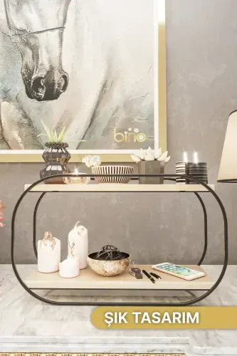 Multi-Purpose Bathroom Organizer Oval Shelf Wooden Desktop Bath Kitchen Shelf Jewelry And Makeup Organizer - 4