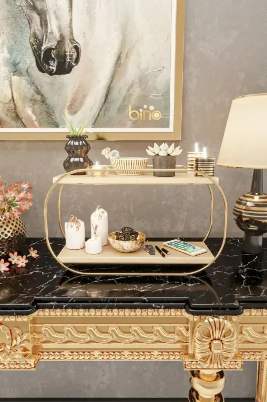 Multi-Purpose Organizer Oval Shelf Wooden Desktop Ban - 3