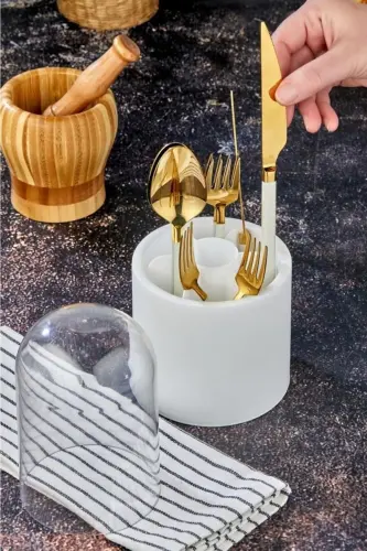 Multi-Purpose Organizer Toothbrush and Spoon Holder - 4