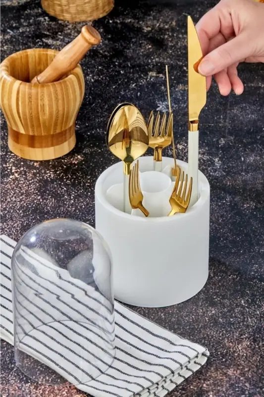 Multi-Purpose Organizer Toothbrush and Spoon Holder - 4