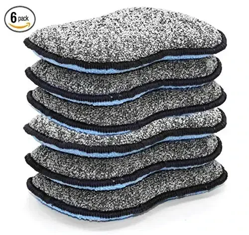 Multi-Purpose Scrub Sponges for Kitchen by Scrub- it - Non-Scratch Microfiber Sponge Along with Heavy Duty Scouring Power - Effortless Cleaning of Dishes, Pots and Pans All at Once(6 Pack, Large) - 6