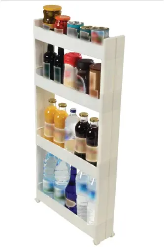 Multi-Purpose Wheeled Shelf Plastic Rack Kitchen Shelf Bathroom Shelf 