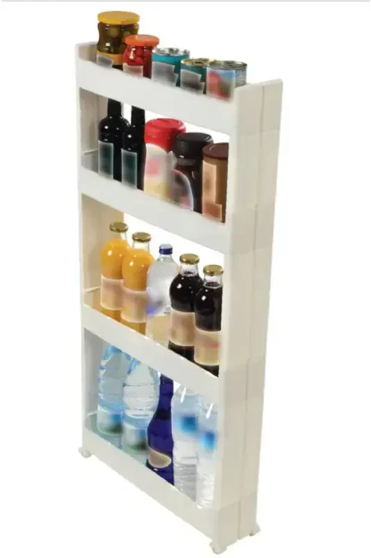 Multi-Purpose Wheeled Shelf Plastic Rack Kitchen Shelf Bathroom Shelf - 1
