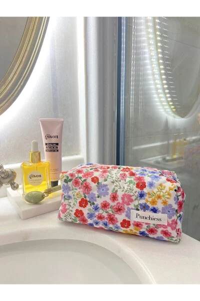 Multicolored Floral Makeup Bag - PUNCHIESS
