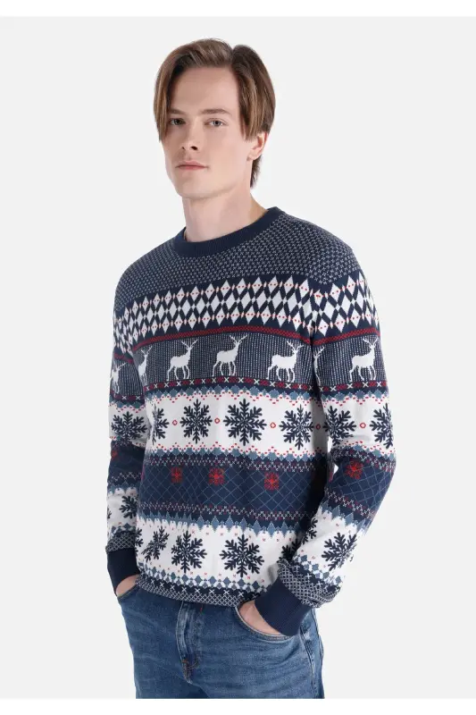 Multicolored men's sweater - 1