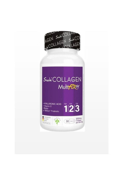 Multiform Collagen 90 Tablets Type 1 - Type 2 - Type 3 - 1 Billion Probiotic - Biotin - Vitamin C - 13