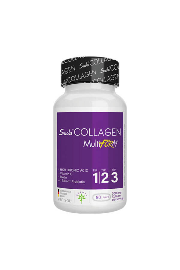 Multiform Collagen 90 Tablets Type 1 - Type 2 - Type 3 - 1 Billion Probiotic - Biotin - Vitamin C - 7