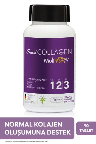 Multiform Collagen 90 Tablets Type 1 - Type 2 - Type 3 - 1 Billion Probiotic - Biotin - Vitamin C - 1