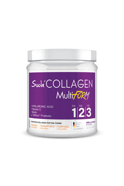 Multiform Collagen Unflavored 300g - 9600 mg Hydrolyzed Collagen Peptides - Type 1, Type 2, Type 3 - 6