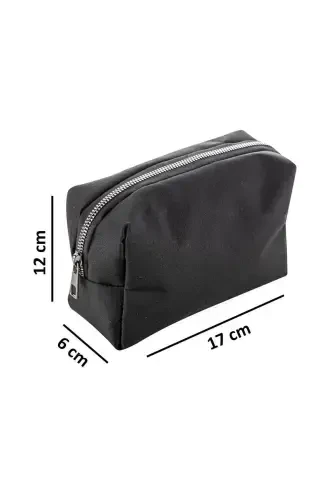 Multifunctional 3-piece Makeup Bag And 1 Piece Sponge Set - Black Patterned - 4