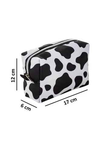 Multifunctional 3-piece Makeup Bag And 1 Piece Sponge Set-Dalmatian Pattern - 4