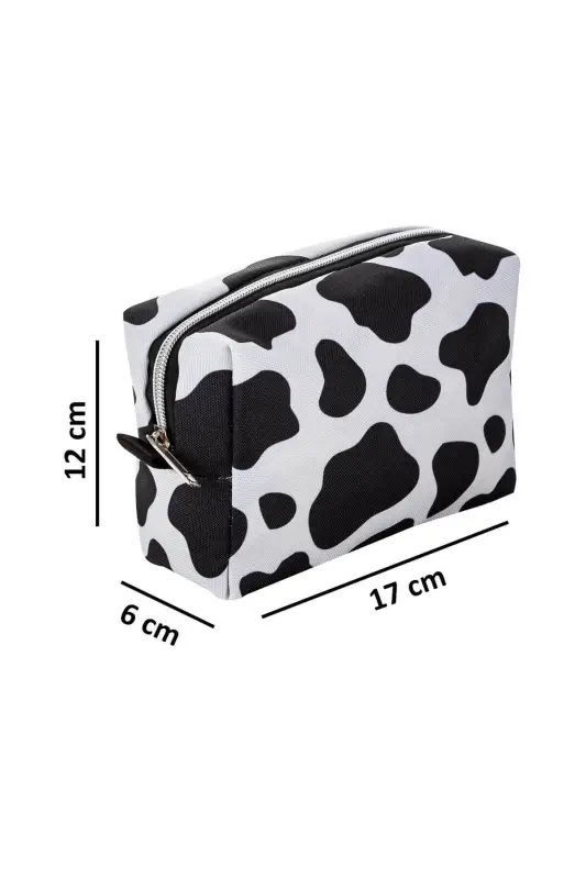 Multifunctional 3-piece Makeup Bag And 1 Piece Sponge Set-Dalmatian Pattern - 4