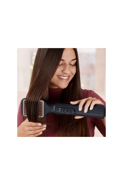 Multifunctional Hair Styling Comb with Argan Oil, Navy Blue, Thermo Brush Head - 4