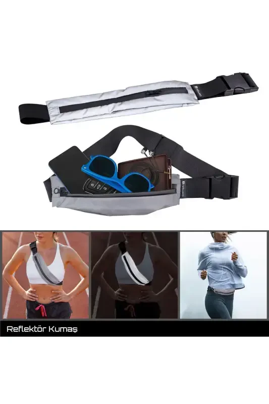 Multifunctional Reflective Athlete Waist Bag-Gray - REBUWO