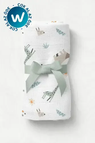 Multipurpose Muslin Baby Blanket Animal Party - Xl 75x100 Cm-Animal Party - 1