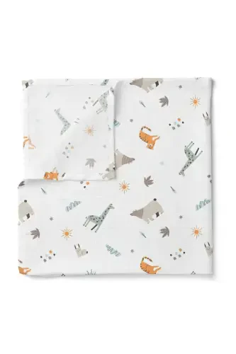 Multipurpose Muslin Baby Blanket Animal Party - Xl 75x100 Cm-Animal Party - 3