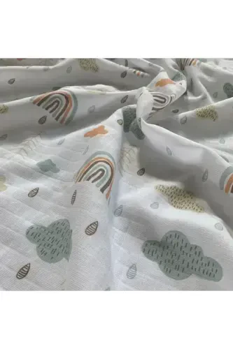 Multipurpose Muslin Baby Blanket Rainbow - Xl 75x100 Cm-Rainbow - 4