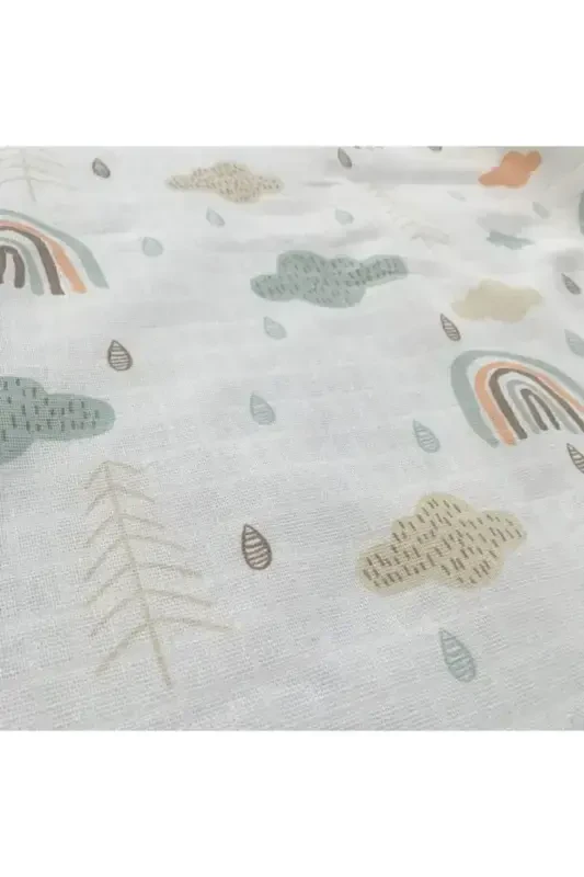 Multipurpose Muslin Baby Blanket Rainbow - Xl 75x100 Cm-Rainbow - 5