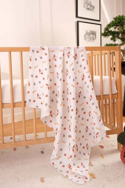Multipurpose Muslin Swaddle & Blanket 3-Piece Set 100% Cotton Oeko-Tex Certified 80x80 Cm-ecru - 6