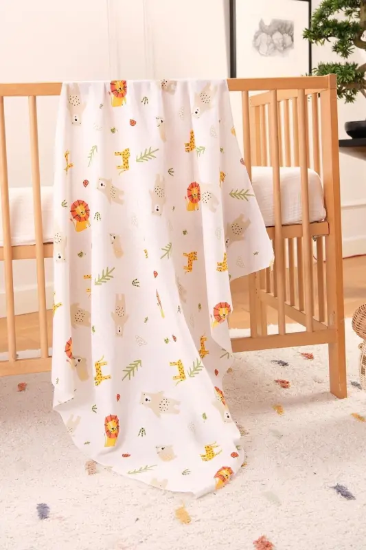 Multipurpose Muslin Swaddle & Blanket 3-Piece Set 100% Cotton Oeko-tex Certified 80x80 Cm-purple - 4