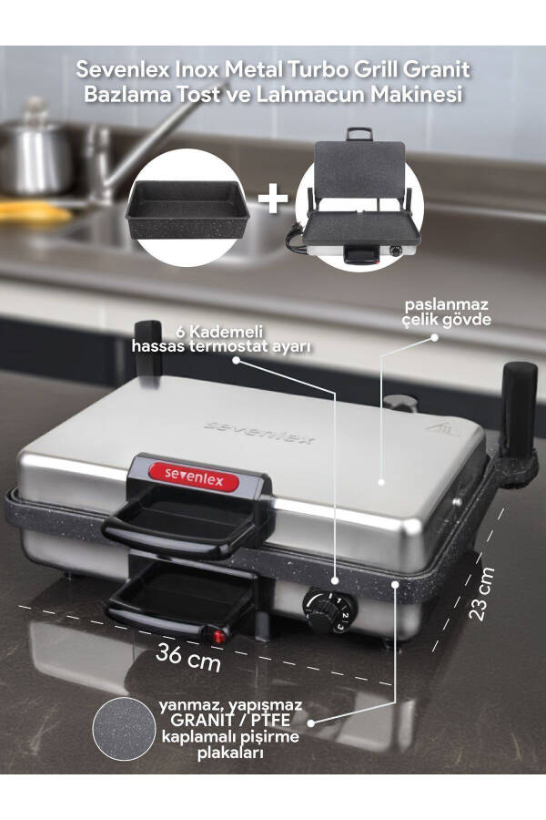 Multipurpose Toaster Lahmacun Bread Bazlama and Grill Machine - 2