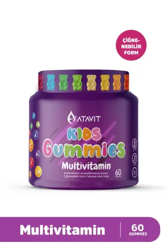 Multivitamin A,C,E,D3,B3.B5.B6.B12.Biotin,Iodine Gummies Kids - 1