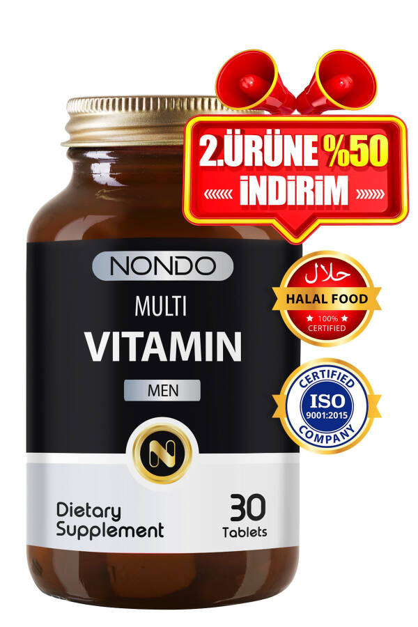 Multivitamin Erkaklar uchun 30 ta Tabletka (A,B1,B2,B3,B6,B7,B12,C,D,E,H VITAMINLARI, PANAX GINSENG, SAW PALMETTO) - 1