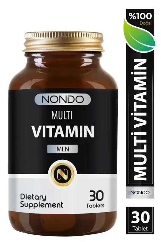 Multivitamin Erkaklar uchun 30 ta Tabletka (A,B1,B2,B3,B6,B7,B12,C,D,E,H VITAMINLARI, PANAX GINSENG, SAW PALMETTO) - NONDO
