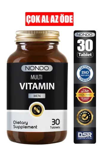 Multivitamin Erkaklar uchun 30 ta Tabletka (A,B1,B2,B3,B6,B7,B12,C,D,E,H VITAMINLARI, PANAX GINSENG, SAW PALMETTO) - 1