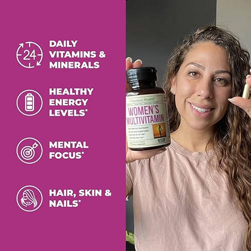 Multivitamin for Women - Women's Multivitamin & Multimineral Supplement for Energy, Mood, Hair, Skin & Nails - Women's Daily Multivitamins A, B, C, D, E, Zinc, Calcium & More. Women's Vitamins Capsules - 9